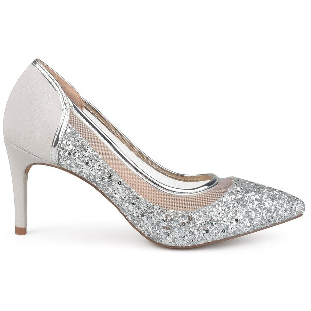 NiB Journee Women's Kalani Pump Evening Heels Silver Size 9 M $80 RY1368
